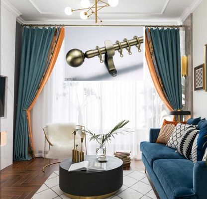 Aluminum Alloy Metal Curtain Rod Sets For Home Window Decoration