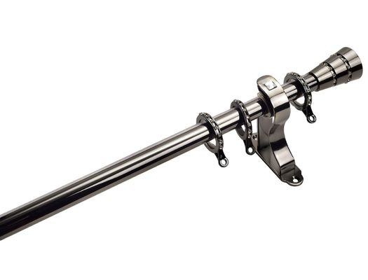 Stainless Steel Living Room Curtain Rod With Painting Plating Treatment