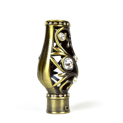Crown Shape Curtain Rod Head Crystal Material Durable For Decoration