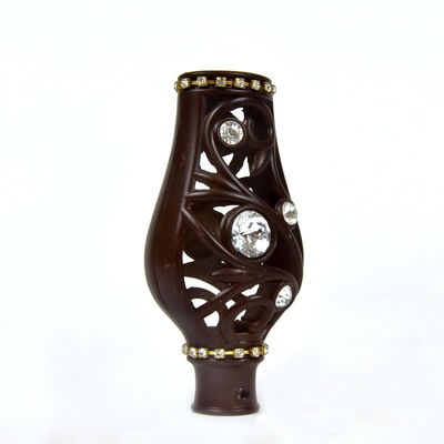 Crown Shape Curtain Rod Head Crystal Material Durable For Decoration