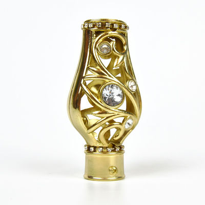 Crown Shape Curtain Rod Head Crystal Material Durable For Decoration
