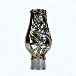 Crown Shape Curtain Rod Head Crystal Material Durable For Decoration