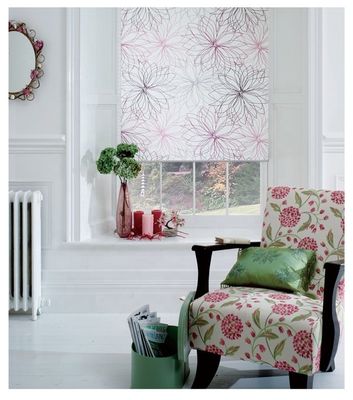 Blackout Fabric White Kitchen Roller Blind Waterproof Horizontal Pattern