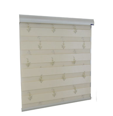 Luxury Fabric Blackout Zebra Roller Blinds Rope Control For Windows