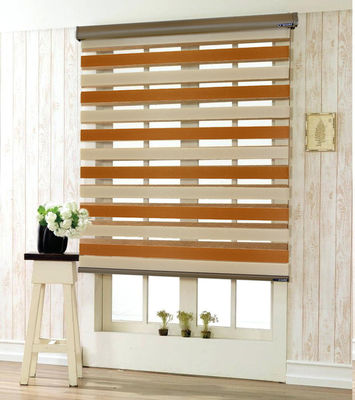 Double Layer Manual Intelligent Window Blinds Fabric Material For Indoor