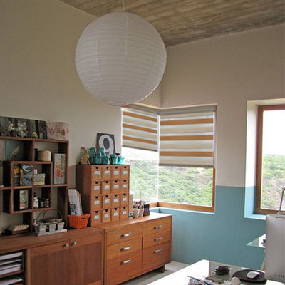 Double Layer Manual Intelligent Window Blinds Fabric Material For Indoor