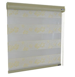 Double Blackout Roller Zebra Blind Curtain Horizontal Style Polyester Yarn Material