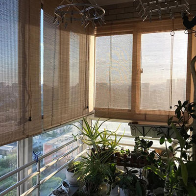 Exterior Interior Manual Bamboo Blind Curtain For Window Doors