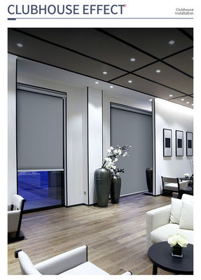 Blackout Waterproof Fabric Office Window Drapes Gray Color For Indoor Decoration