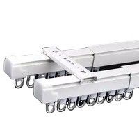 1.1-2.1m Aluminium Heavy Duty Ceiling Wall Mount Retractable Tension Curtain Track Set