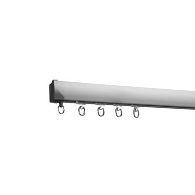 1.1-2.1m Aluminium Heavy Duty Ceiling Wall Mount Retractable Tension Curtain Track Set