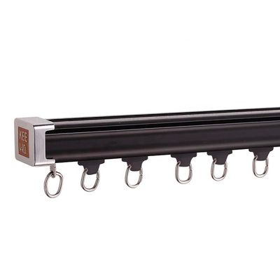 Ready ship supply white black color single double ceiling mounted aluminum curtain track