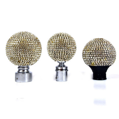Curtain Rod Accessories Crystal Glass Finials For Curtain Rods