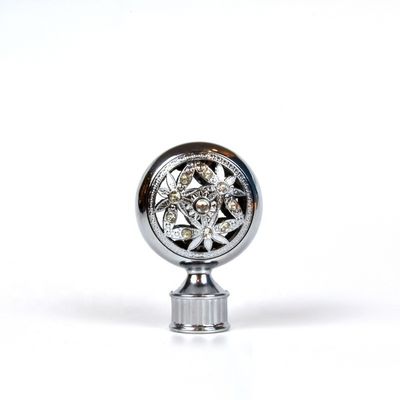 factory directly wholesale sliver bronze color 28mm metal diamond crystal curtain finials in curtain rod accessories