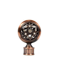 factory directly wholesale sliver bronze color 28mm metal diamond crystal curtain finials in curtain rod accessories
