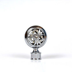 factory directly wholesale sliver bronze color 28mm metal diamond crystal curtain finials in curtain rod accessories