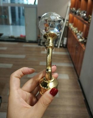 Wholesale crystal gold curtain pole metal finials curtain rod accessories for curtain rods