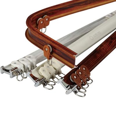 White Ceiling Silent Curtain Track Wall Mounted Metal Aluminum Material For Bay Window