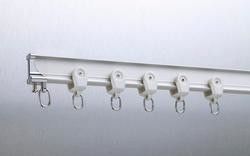 White Ceiling Silent Curtain Track Wall Mounted Metal Aluminum Material For Bay Window