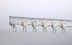 White Ceiling Silent Curtain Track Wall Mounted Metal Aluminum Material For Bay Window