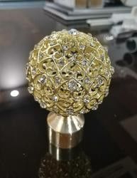 28mm Cheap Crystal Glass Rose Gold Curtain Rods Finials Pole Cone Gold New Finials For Curtain Rods