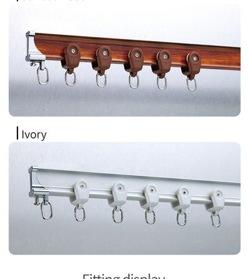 Double Aluminum Steel Silent Curtain Track Bendable For Bay Window