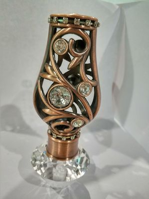 25mm Round Metal Decorative Curtain Rod Ends Copper Rose Gold Material ODM