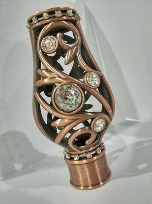 25mm Round Metal Decorative Curtain Rod Ends Copper Rose Gold Material ODM