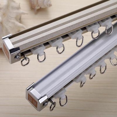 Aluminum Metal Silent Curtain Track With Ceiling Mounted Wall Mounted Style