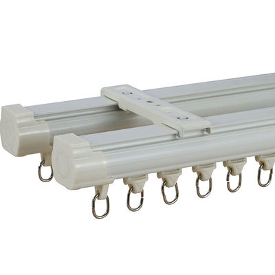 Ceiling Mounted Double White Curtain Rails Aluminum Material With Electrophoresis