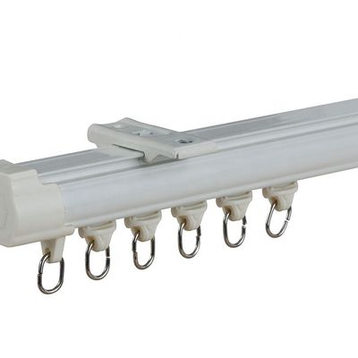 Ceiling Mounted Double White Curtain Rails Aluminum Material With Electrophoresis