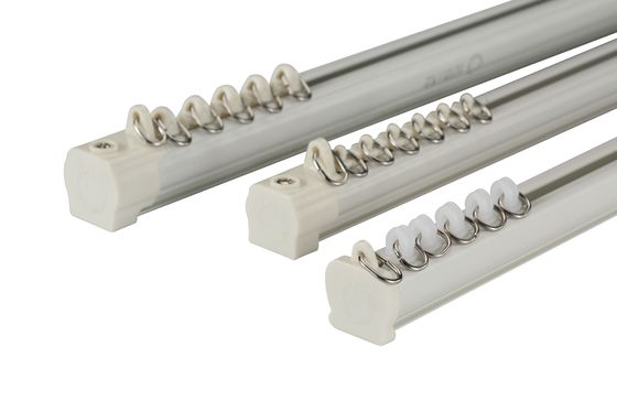 Ceiling Mounted Double White Curtain Rails Aluminum Material With Electrophoresis