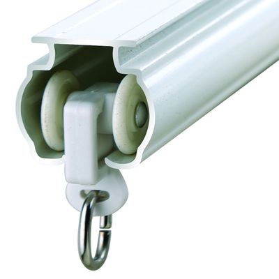 Ceiling Mounted Double White Curtain Rails Aluminum Material With Electrophoresis