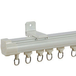 Ceiling Mounted Double White Curtain Rails Aluminum Material With Electrophoresis