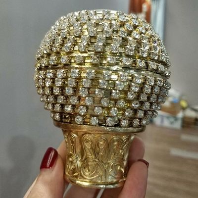 Wholesale High Quality Crystal Round Gold Studded Diamond Curtain Ball NEW Finials