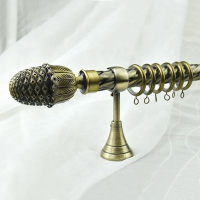 Strong Single Curtain Rod Holder , Curtain Pole Brackets Anti Brass 28mm