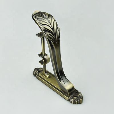 Wholesale luxury curtain rod accessories metal aluminum  28/19mm adjustable double curtain rod bracket