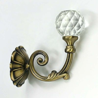 Golden Color Decorative Curtain Wall Hooks Simple Luxury Style With Rope