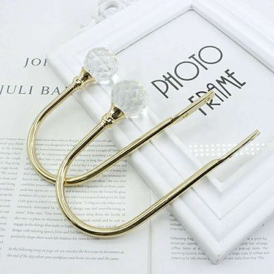 Golden Color Decorative Curtain Wall Hooks Simple Luxury Style With Rope