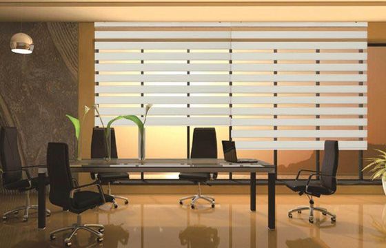 Decorative Roller Office Window Drapes Curtains Double Layer Zebra Style ODM