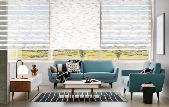 Decorative Roller Office Window Drapes Curtains Double Layer Zebra Style ODM