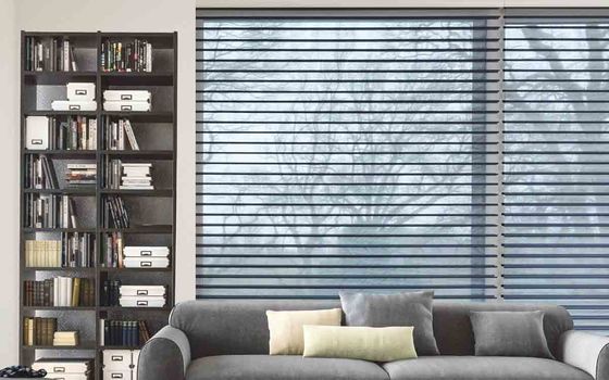 Sun Shade Sheer Intelligent Window Blinds ShangriLa Style For Full Light Shading
