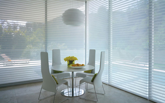 Sun Shade Sheer Intelligent Window Blinds ShangriLa Style For Full Light Shading