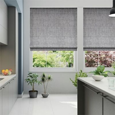 Windproof Wifi Electric Roman Blinds Contemporary Style For Cafe Office