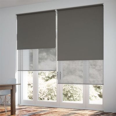 Manual Fabric Modern Grey Roller Blinds For Indoor Office Windows OEM ODM