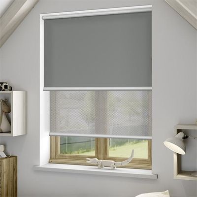 Manual Fabric Modern Grey Roller Blinds For Indoor Office Windows OEM ODM