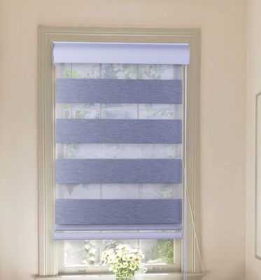 Day Night Intelligent Window Blinds Double Layer Zebra Style With Smart Control