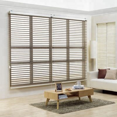 Electric Roller Window Blinds Double Layer Transparent With Polyester Material