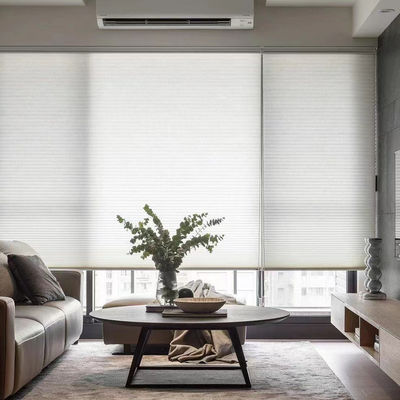 Cordless Bottom Honeycomb Window Shade Motorized Up And Down For Living Room