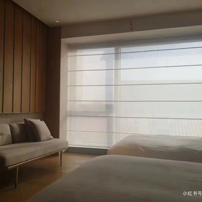 Horizontal Smart Roman Blind Curtains Manual Control For Living Room